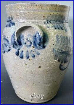 Antique Remmey Baltimore Maryland Stoneware 5 G. Blue Decorated Crock Jug AAFA