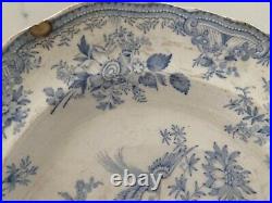Antique Ridgway Asiatic Pheasant Platter Staffordshire Blue&White Transferware