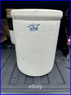 Antique Robinson Ransbottom Stoneware Blue Crown Pottery 5 Gallon Pot 18