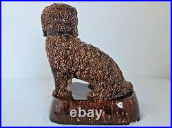 Antique Rockingham Stoneware Spaniel Dog 12 Tall as is