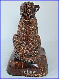 Antique Rockingham Stoneware Spaniel Dog 12 Tall as is