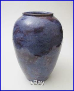 Antique Royal Doulton England Mauve & Blue Glazed Stoneware Pottery Vase