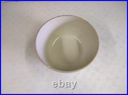 Antique Ruckel's Pottery Whitehall Stoneware 10.75 White Saw Tooth Large Bowl