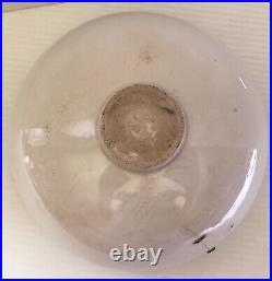 Antique STONEWARE BOWL blue KOI FISH design Tea Bowl circle mark Chinese Pottery