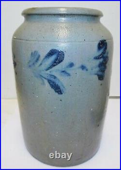 Antique Salt Glaze Pennsylvania Stoneware Jar Crock Cobalt Blue