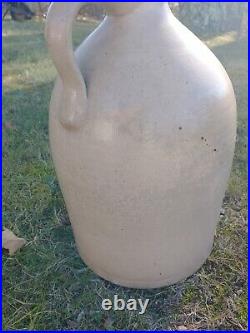 Antique Salt Glaze Stoneware Jug Cobalt Blue Bird 2 Gal. Crock Albany NY Turkey