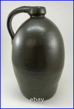 Antique Salt Glaze Stoneware Jug Southern Pottery Style Primitive Brown Glaze