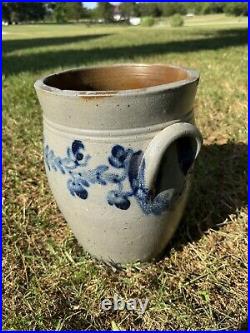 Antique Salt Glaze Stoneware Ovoid Crock Cobalt Decorated Remmey Philadelphia