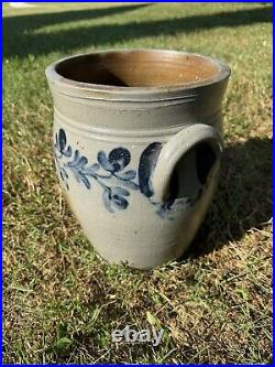 Antique Salt Glaze Stoneware Ovoid Crock Cobalt Decorated Remmey Philadelphia