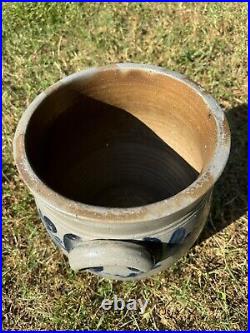 Antique Salt Glaze Stoneware Ovoid Crock Cobalt Decorated Remmey Philadelphia