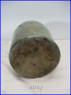 Antique Salt Glaze Stoneware Pottery Crock Jug with Cobalt Floral Pattern 1 Gallon