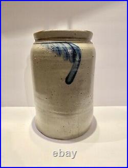 Antique Salt Glaze Stoneware STAMPED PETER HERMANN of Baltimore MD Ovoid Crock