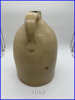 Antique Salt Glazed Stoneware J Fisher Lyons NY Beehive Whiskey Crock Jug