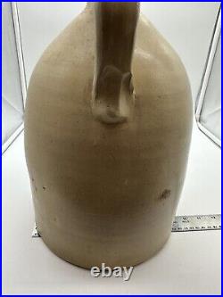 Antique Salt Glazed Stoneware J Fisher Lyons NY Beehive Whiskey Crock Jug