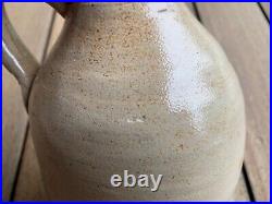 Antique Salt Glazed Stoneware Jug Taupe Beige Gray withtinge of Orange Rust Color