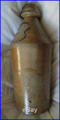 Antique Salt Glazed Stoneware NJ Soda Beer Bottle Pfannebecker Paterson 1870 Old