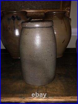 Antique Saltglaze Stoneware Crock Cobalt Decorated Western PA Hamilton & Jones