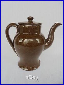 Antique Scottish Pottery Cumnock Ware Coffee Pot With Motto