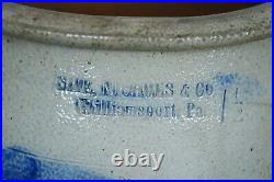 Antique Sipe Nichols & Co 1.5 Gallon Salt Glaze Stoneware Crock Pot 9