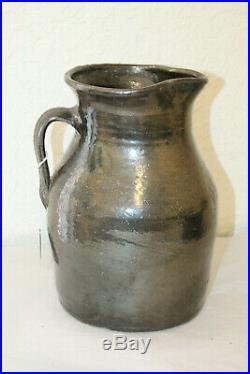 Antique Southern Pottery Pitcher Stoneware 9 3/4'