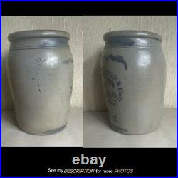 Antique Stoneware 2 Gallon Jas Hamilton Greensboro Pa Salt Glazed Crock