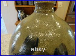 Antique Stoneware 2 Gallon Saltglazed Jug R. W. Russell Cobalt Decoration