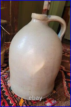 Antique Stoneware 2 gallon jug with some cobalt blue decoration