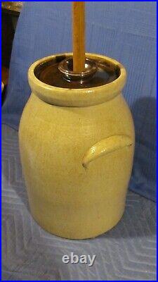 Antique Stoneware 4 Gallon Butter Churn c. 1890