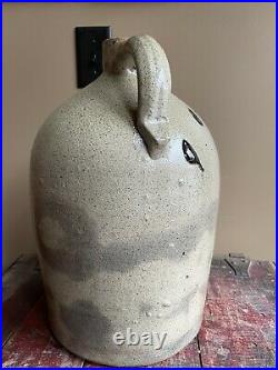 Antique Stoneware Blue Cobalt #3 Bee Sting with Turkey Drippings Jug