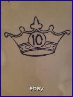 Antique Stoneware Crock Blue Crown Number 10