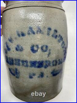 Antique Stoneware Crock Hamilton and Company Greensboro Pennsylvania Cobalt Blue