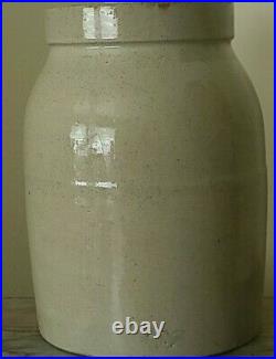 Antique Stoneware Crock Jar Farmhouse Primitive Kitchen Decor