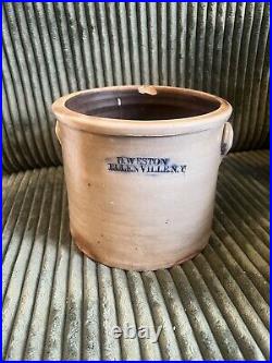 Antique Stoneware D. Weston Ellenville Ny Salt Glaze Crock 8