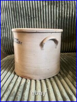 Antique Stoneware D. Weston Ellenville Ny Salt Glaze Crock 8