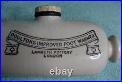 Antique Stoneware Doultons Improved Foot Warmer Lambeth Pottery London US Seller
