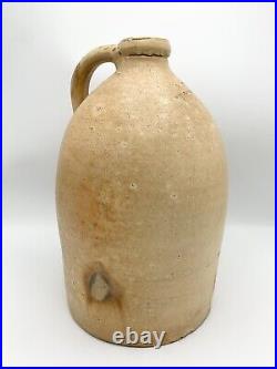 Antique Stoneware Earthenware Primitive #2 Whiskey Jug Salt Glaze 14