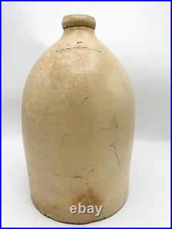 Antique Stoneware Earthenware Primitive #2 Whiskey Jug Salt Glaze 14