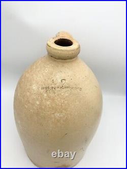 Antique Stoneware Earthenware Primitive #2 Whiskey Jug Salt Glaze 14