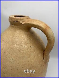 Antique Stoneware Earthenware Primitive #2 Whiskey Jug Salt Glaze 14