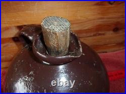 Antique Stoneware Gallon Jug Liquor Moonshine Saloon Brown Glaze Pottery Vintage