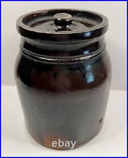 Antique Stoneware Jar with ORIGINAL LID