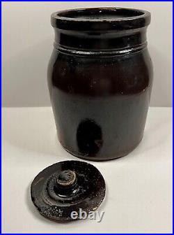 Antique Stoneware Jar with ORIGINAL LID