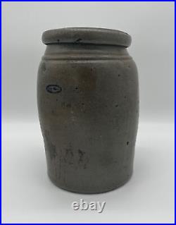 Antique Stoneware Jas Hamilton Greensboro Pa Salt Glazed Crock