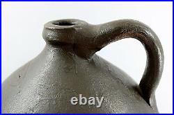 Antique Stoneware Jug, Albany Slip Glaze, Marked C. Hermann Beehive Shape