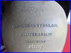 Antique Stoneware Jug Ferguson Tyson & Co 121 Lombard St Baltimore MD Maryland
