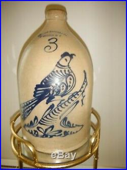 Antique Stoneware Jug Hudson Pottery Co. Stoneware Jug With Bold Bird Design