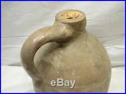 Antique Stoneware Jug West Troy Pottery (NY) Whiskey Water 1 Gal Blue Salt Glaze