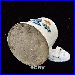 Antique Stoneware Large Cookie Jar 3D Vintage Studio Art Pottery 13T 8W