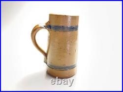 Antique Stoneware Mug Blue Salt Glaze