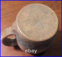 Antique Stoneware Mug Presentation McC Blue Salt Glaze 19th Century American